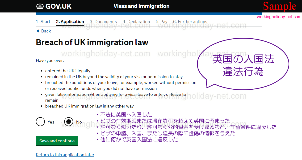 Breach of UK immigration law